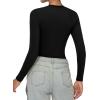 imageSunzel Crewneck Long Sleeve Shirts for Women Double Lined Going Out Tops Cute Basics Tees Trendy Tight Sexy Yoga Gym FallBlack