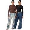 imageSunzel Crewneck Long Sleeve Shirts for Women Double Lined Going Out Tops Cute Basics Tees Trendy Tight Sexy Yoga Gym FallBlack