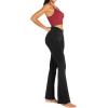 imageSunzel Flare Leggings for Women with Pockets Crossover Yoga Pants with Tummy Control High Waisted and Wide LegBlack