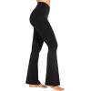 imageSunzel Flare Leggings for Women with Pockets Crossover Yoga Pants with Tummy Control High Waisted and Wide LegBlack
