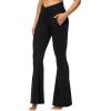 imageSunzel Flare Leggings for Women with Pockets Crossover Yoga Pants with Tummy Control High Waisted and Wide LegBlack