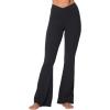 imageSunzel Flare Leggings for Women with Pockets Crossover Yoga Pants with Tummy Control High Waisted and Wide LegBlack