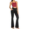 imageSunzel Flare Leggings for Women with Pockets Crossover Yoga Pants with Tummy Control High Waisted and Wide LegBlack