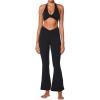imageSunzel Flare Leggings for Women with Pockets Crossover Yoga Pants with Tummy Control High Waisted and Wide LegBlack