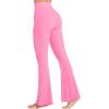 imageSunzel Flare Leggings for Women with Pockets Crossover Yoga Pants with Tummy Control High Waisted and Wide LegBubble Pink