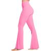 imageSunzel Flare Leggings for Women with Pockets Crossover Yoga Pants with Tummy Control High Waisted and Wide LegBubble Pink