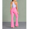 imageSunzel Flare Leggings for Women with Pockets Crossover Yoga Pants with Tummy Control High Waisted and Wide LegBubble Pink