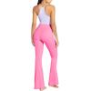imageSunzel Flare Leggings for Women with Pockets Crossover Yoga Pants with Tummy Control High Waisted and Wide LegBubble Pink