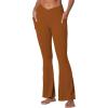 imageSunzel Flare Leggings for Women with Pockets Crossover Yoga Pants with Tummy Control High Waisted and Wide LegCaramel Cafe