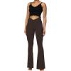 imageSunzel Flare Leggings for Women with Pockets Crossover Yoga Pants with Tummy Control High Waisted and Wide LegDeep Brown