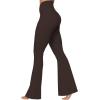 imageSunzel Flare Leggings for Women with Pockets Crossover Yoga Pants with Tummy Control High Waisted and Wide LegDeep Brown