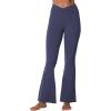 imageSunzel Flare Leggings for Women with Pockets Crossover Yoga Pants with Tummy Control High Waisted and Wide LegDeep Sea Blue