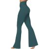 imageSunzel Flare Leggings for Women with Pockets Crossover Yoga Pants with Tummy Control High Waisted and Wide LegForest Green