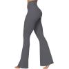 imageSunzel Flare Leggings for Women with Pockets Crossover Yoga Pants with Tummy Control High Waisted and Wide LegGraphite