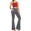 imageSunzel Flare Leggings for Women with Pockets Crossover Yoga Pants with Tummy Control High Waisted and Wide LegGraphite
