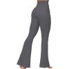 imageSunzel Flare Leggings for Women with Pockets Crossover Yoga Pants with Tummy Control High Waisted and Wide LegGraphite