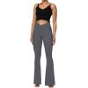 imageSunzel Flare Leggings for Women with Pockets Crossover Yoga Pants with Tummy Control High Waisted and Wide LegGraphite