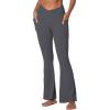 imageSunzel Flare Leggings for Women with Pockets Crossover Yoga Pants with Tummy Control High Waisted and Wide LegGrey