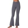 imageSunzel Flare Leggings for Women with Pockets Crossover Yoga Pants with Tummy Control High Waisted and Wide LegGrey