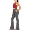 imageSunzel Flare Leggings for Women with Pockets Crossover Yoga Pants with Tummy Control High Waisted and Wide LegGrey