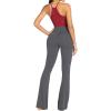 imageSunzel Flare Leggings for Women with Pockets Crossover Yoga Pants with Tummy Control High Waisted and Wide LegGrey