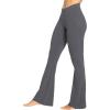 imageSunzel Flare Leggings for Women with Pockets Crossover Yoga Pants with Tummy Control High Waisted and Wide LegGrey