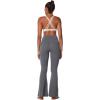 imageSunzel Flare Leggings for Women with Pockets Crossover Yoga Pants with Tummy Control High Waisted and Wide LegGrey