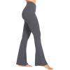 imageSunzel Flare Leggings for Women with Pockets Crossover Yoga Pants with Tummy Control High Waisted and Wide LegGrey