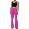 imageSunzel Flare Leggings for Women with Pockets Crossover Yoga Pants with Tummy Control High Waisted and Wide LegHot Pink