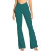 imageSunzel Flare Leggings for Women with Pockets Crossover Yoga Pants with Tummy Control High Waisted and Wide LegJasper Green