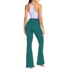 imageSunzel Flare Leggings for Women with Pockets Crossover Yoga Pants with Tummy Control High Waisted and Wide LegJasper Green