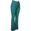 imageSunzel Flare Leggings for Women with Pockets Crossover Yoga Pants with Tummy Control High Waisted and Wide LegJasper Green