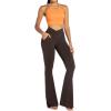 imageSunzel Flare Leggings for Women with Pockets Crossover Yoga Pants with Tummy Control High Waisted and Wide LegJava Brown