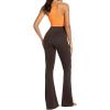 imageSunzel Flare Leggings for Women with Pockets Crossover Yoga Pants with Tummy Control High Waisted and Wide LegJava Brown