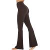 imageSunzel Flare Leggings for Women with Pockets Crossover Yoga Pants with Tummy Control High Waisted and Wide LegJava Brown