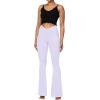 imageSunzel Flare Leggings for Women with Pockets Crossover Yoga Pants with Tummy Control High Waisted and Wide LegLavender