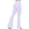 imageSunzel Flare Leggings for Women with Pockets Crossover Yoga Pants with Tummy Control High Waisted and Wide LegLavender