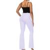 imageSunzel Flare Leggings for Women with Pockets Crossover Yoga Pants with Tummy Control High Waisted and Wide LegLavender