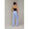 imageSunzel Flare Leggings for Women with Pockets Crossover Yoga Pants with Tummy Control High Waisted and Wide LegLight Blue