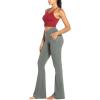 imageSunzel Flare Leggings for Women with Pockets Crossover Yoga Pants with Tummy Control High Waisted and Wide LegLight Grey