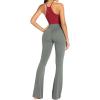 imageSunzel Flare Leggings for Women with Pockets Crossover Yoga Pants with Tummy Control High Waisted and Wide LegLight Grey