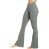 imageSunzel Flare Leggings for Women with Pockets Crossover Yoga Pants with Tummy Control High Waisted and Wide LegLight Grey