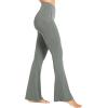 imageSunzel Flare Leggings for Women with Pockets Crossover Yoga Pants with Tummy Control High Waisted and Wide LegLight Grey