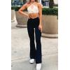 imageSunzel Flare Leggings for Women with Pockets Crossover Yoga Pants with Tummy Control High Waisted and Wide LegMidnight