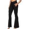 imageSunzel Flare Leggings for Women with Pockets Crossover Yoga Pants with Tummy Control High Waisted and Wide LegMidnight
