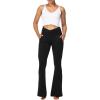 imageSunzel Flare Leggings for Women with Pockets Crossover Yoga Pants with Tummy Control High Waisted and Wide LegMidnight