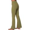 imageSunzel Flare Leggings for Women with Pockets Crossover Yoga Pants with Tummy Control High Waisted and Wide LegOlive Green