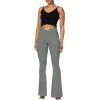 imageSunzel Flare Leggings for Women with Pockets Crossover Yoga Pants with Tummy Control High Waisted and Wide LegSilver