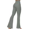 imageSunzel Flare Leggings for Women with Pockets Crossover Yoga Pants with Tummy Control High Waisted and Wide LegSilver
