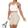 imageSunzel No Front Seam High Waist Biker Shorts for Women Squat Proof Yoga Workout Gym Bike ShortsBeige